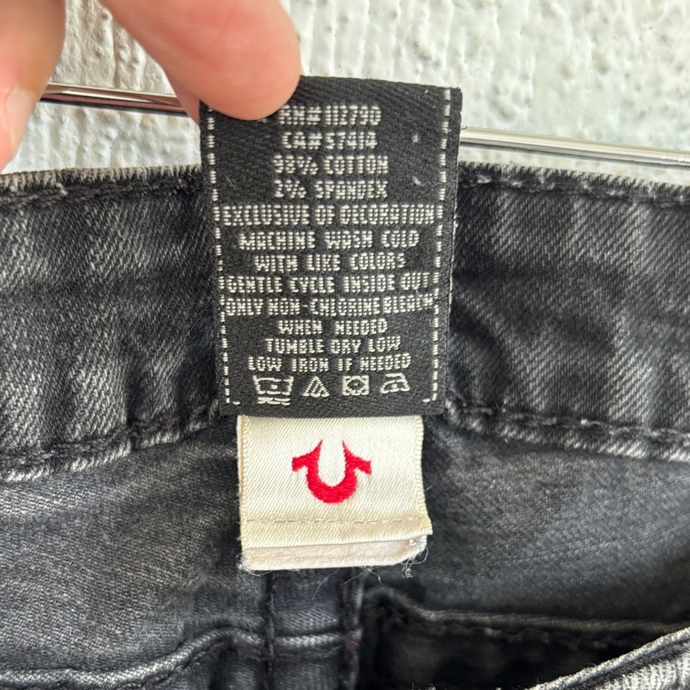 True Religion Billy Black Mid Rise Y2K 90s Horseshoe Denim Jeans sz 32 - Picture 11 of 11